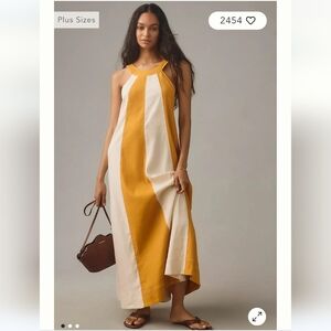 The Ami Linen Halter Maxi Dress by Maeve Anthropologie